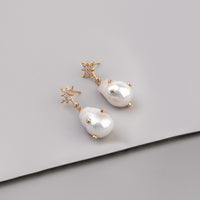 Gem Pearl Baroque 14K Gold Vermeil Earrings | Wanderlust + Co