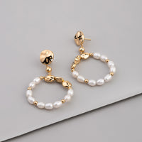 Pearl Baroque 14K Gold Vermeil Hoop Earrings | Wanderlust + Co