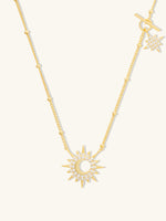 Sunlit Crescent Gold Necklace