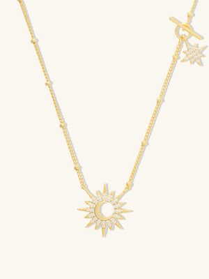 Sunlit Crescent Gold Necklace | Wanderlust + Co