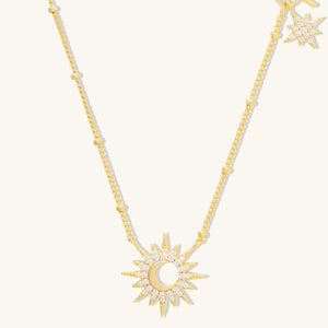 Sunlit Crescent Gold Necklace | Wanderlust + Co