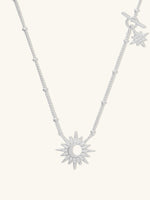 Sunlit Crescent Silver Necklace