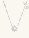 Sunlit Crescent Silver Necklace