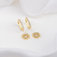 Sunlit Hoop Gold Earrings