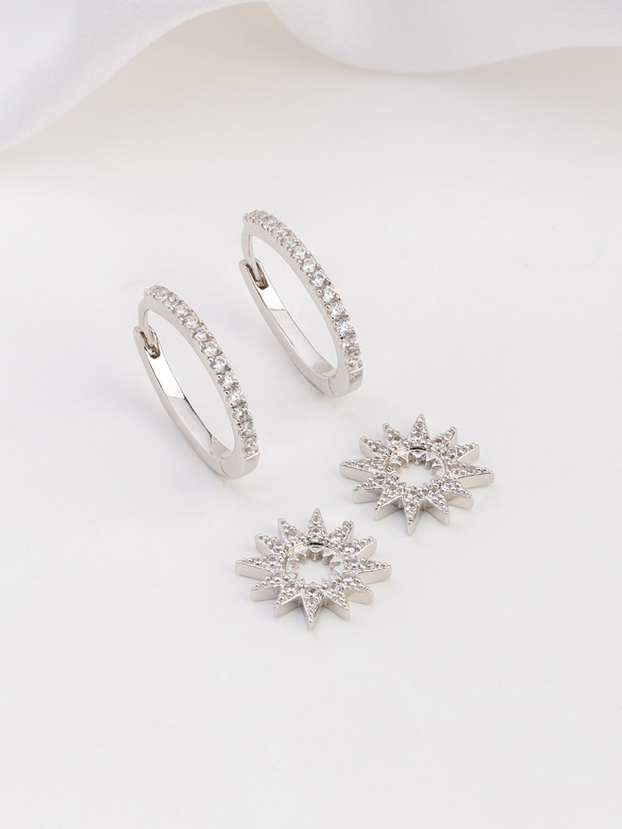 Sunlit Hoop Silver Earrings | Wanderlust + Co