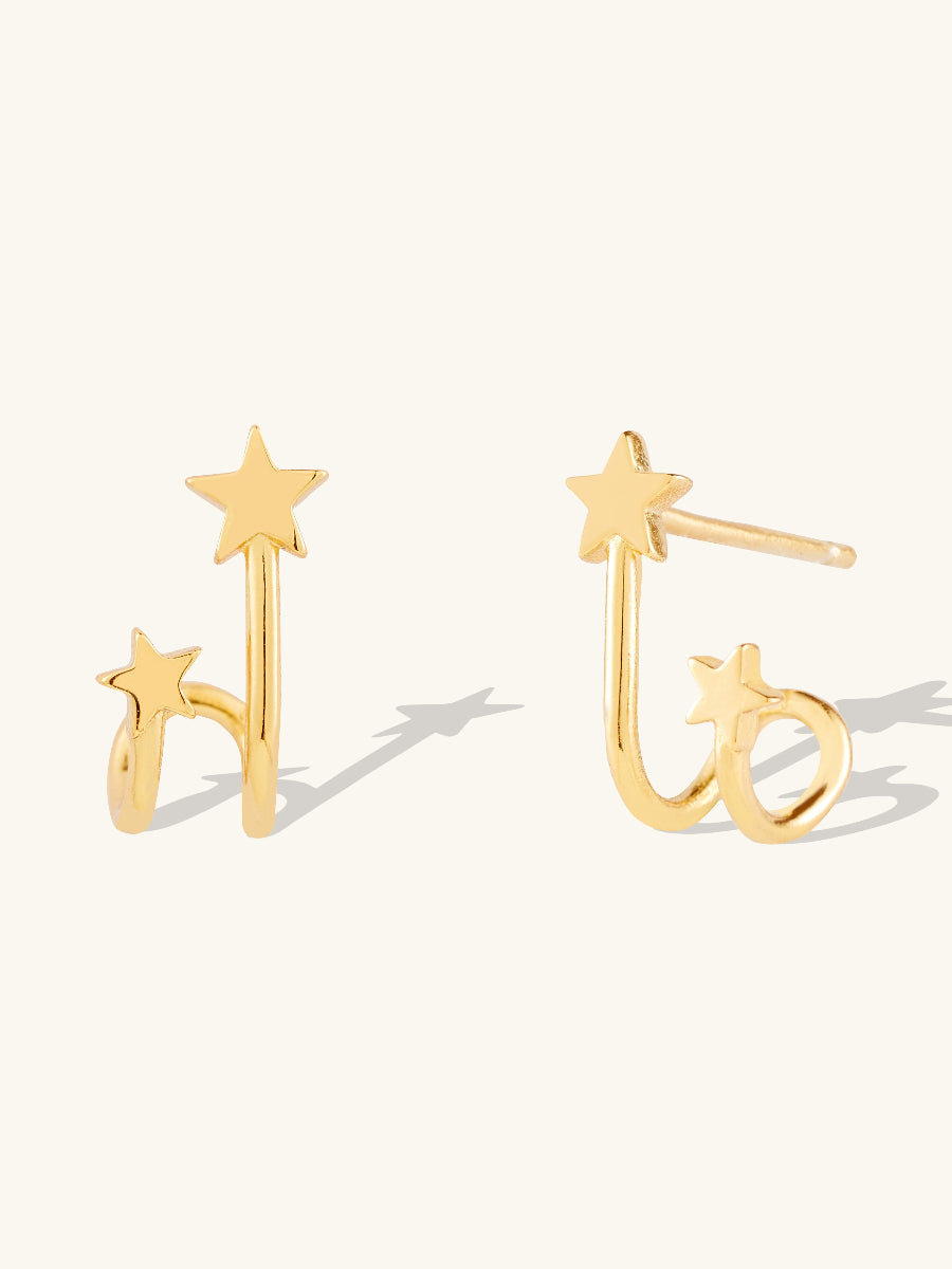 In The Stars Gold Huggie Earrings | Wanderlust + Co