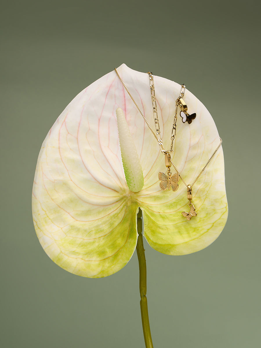 Butterfly Pearl & Gold Charm | Wanderlust + Co