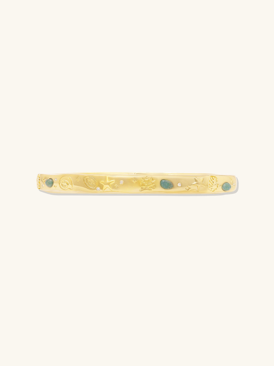 Keepsakes Aventurine Gold Bangle | Wanderlust + Co