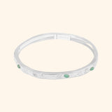 Keepsakes Aventurine Silver Bangle | Wanderlust + Co