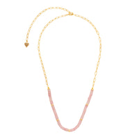 Rose Quartz Blush Gold Necklace | Wanderlust + Co