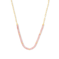 Rose Quartz Blush Gold Necklace | Wanderlust + Co