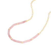 Rose Quartz Blush Gold Necklace | Wanderlust + Co