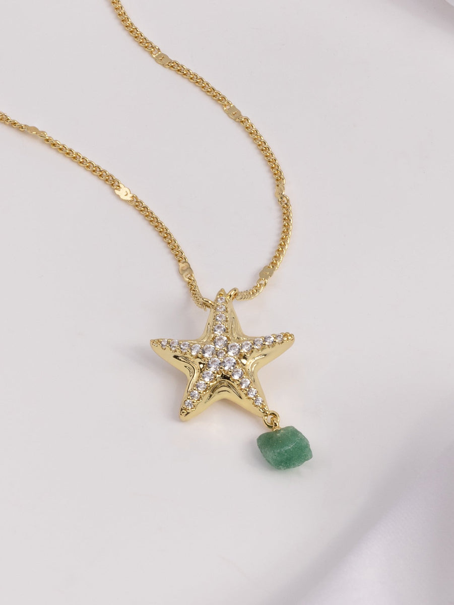 Starfish Aventurine Gold Necklace