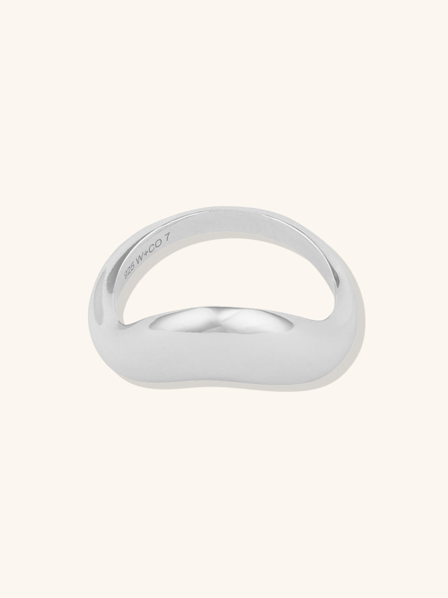 Curve 925 Sterling Silver Dome Ring | Wanderlust + Co