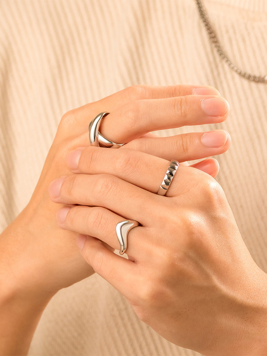 Checker 925 Sterling Silver Ring | Wanderlust + Co