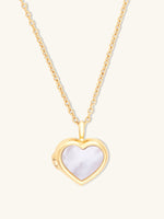 Heart Pearl & Gold Locket Necklace