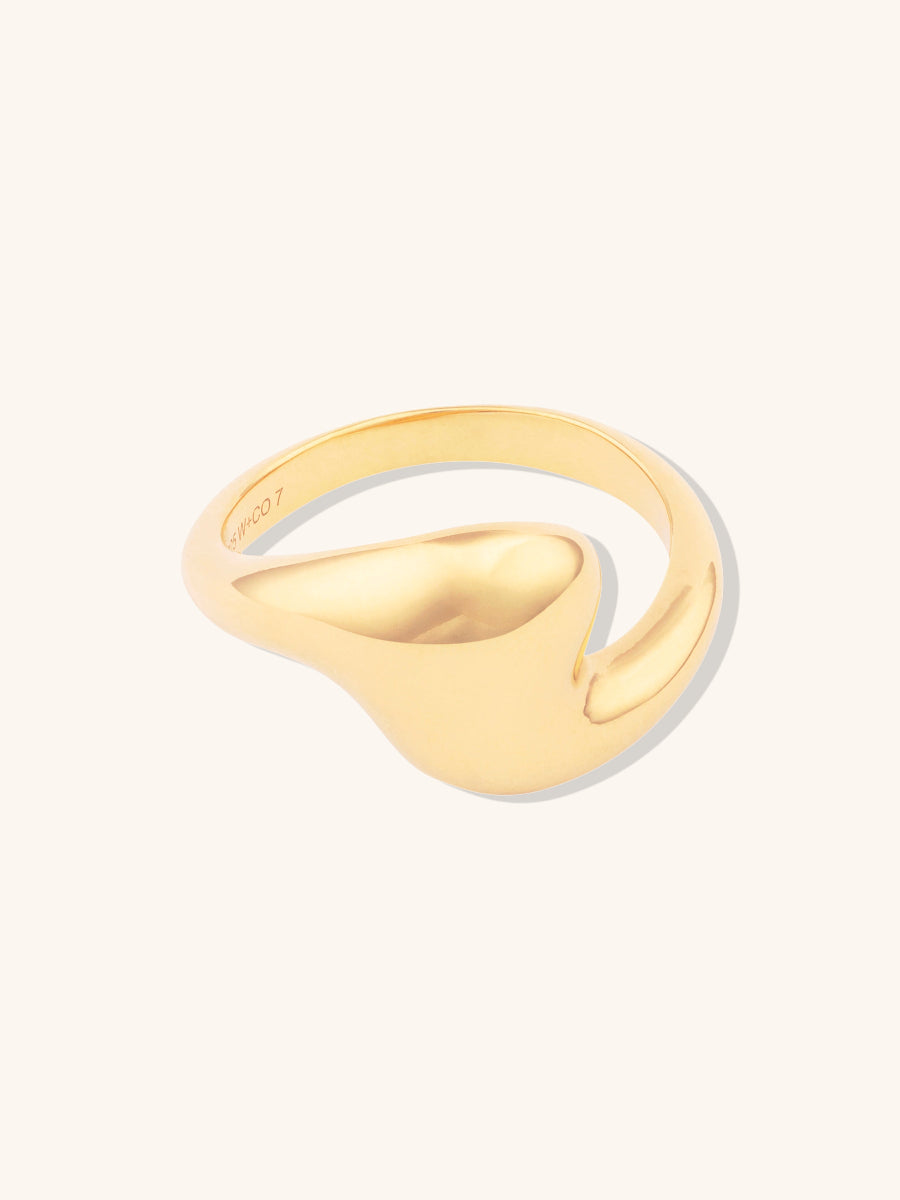 Wave 14K Gold Vermeil Dome Ring | Wanderlust + Co