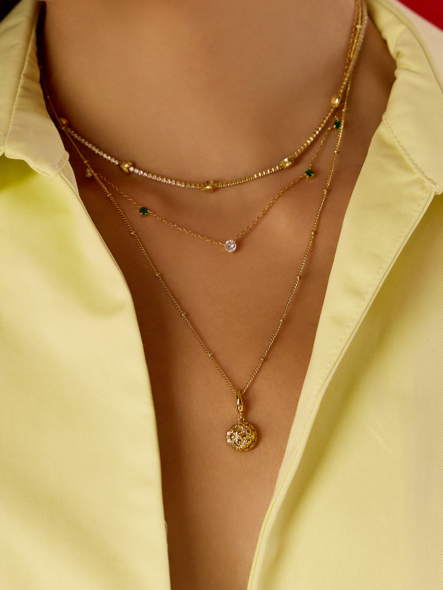 Pineapple Bun Gold Locket Charm | Wanderlust + Co