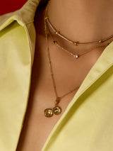 Pineapple Bun Gold Locket Charm | Wanderlust + Co