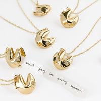 Fortune Cookie Gold Locket Necklace