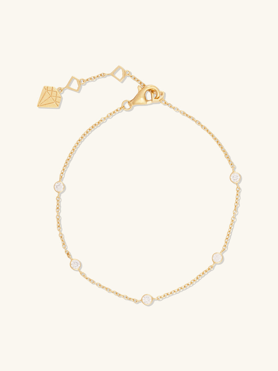 Brilliant Bezel 14K Gold Vermeil Bracelet | Wanderlust + Co