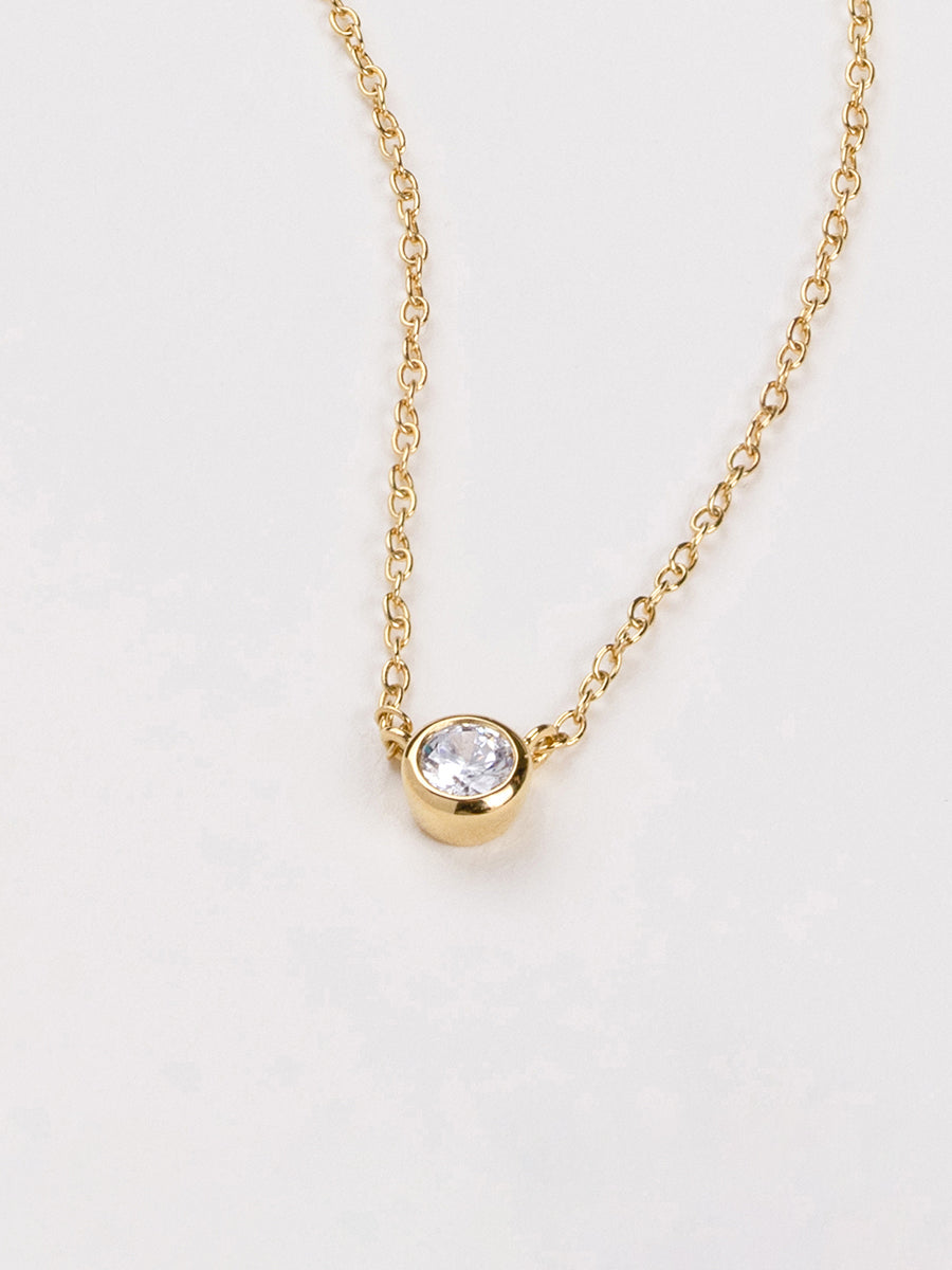 Brilliant Bezel 14K Gold Vermeil Necklace | Wanderlust + Co