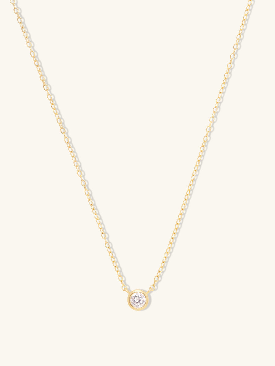 Brilliant Bezel 14K Gold Vermeil Necklace | Wanderlust + Co