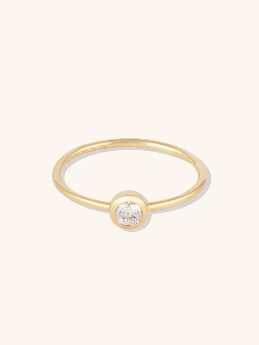 Brilliant Bezel 14K Gold Vermeil Ring | Wanderlust + Co