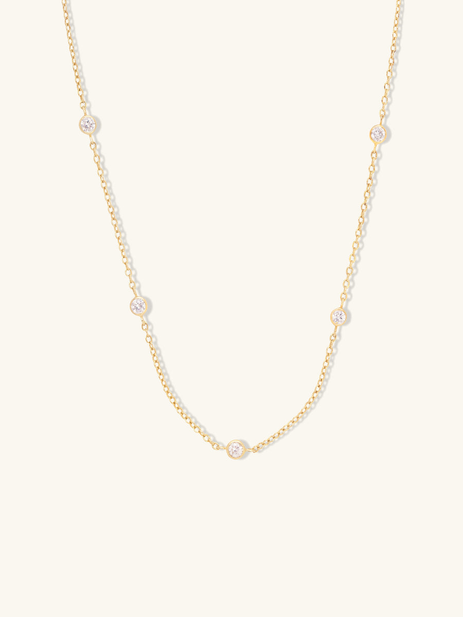 Multi Brilliant Bezel 14K Gold Vermeil Necklace | Wanderlust + Co
