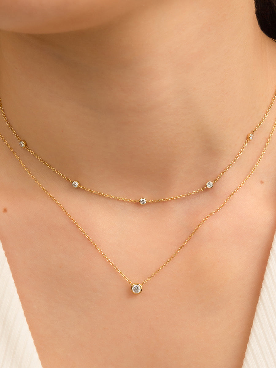 Brilliant Bezel 14K Gold Vermeil Necklace | Wanderlust + Co