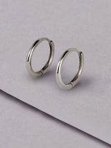 Classic 14K White Gold 8mm Baby Huggie Earrings
