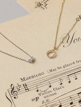 Cluster Diamond & Moonstone 14K White Gold Necklace