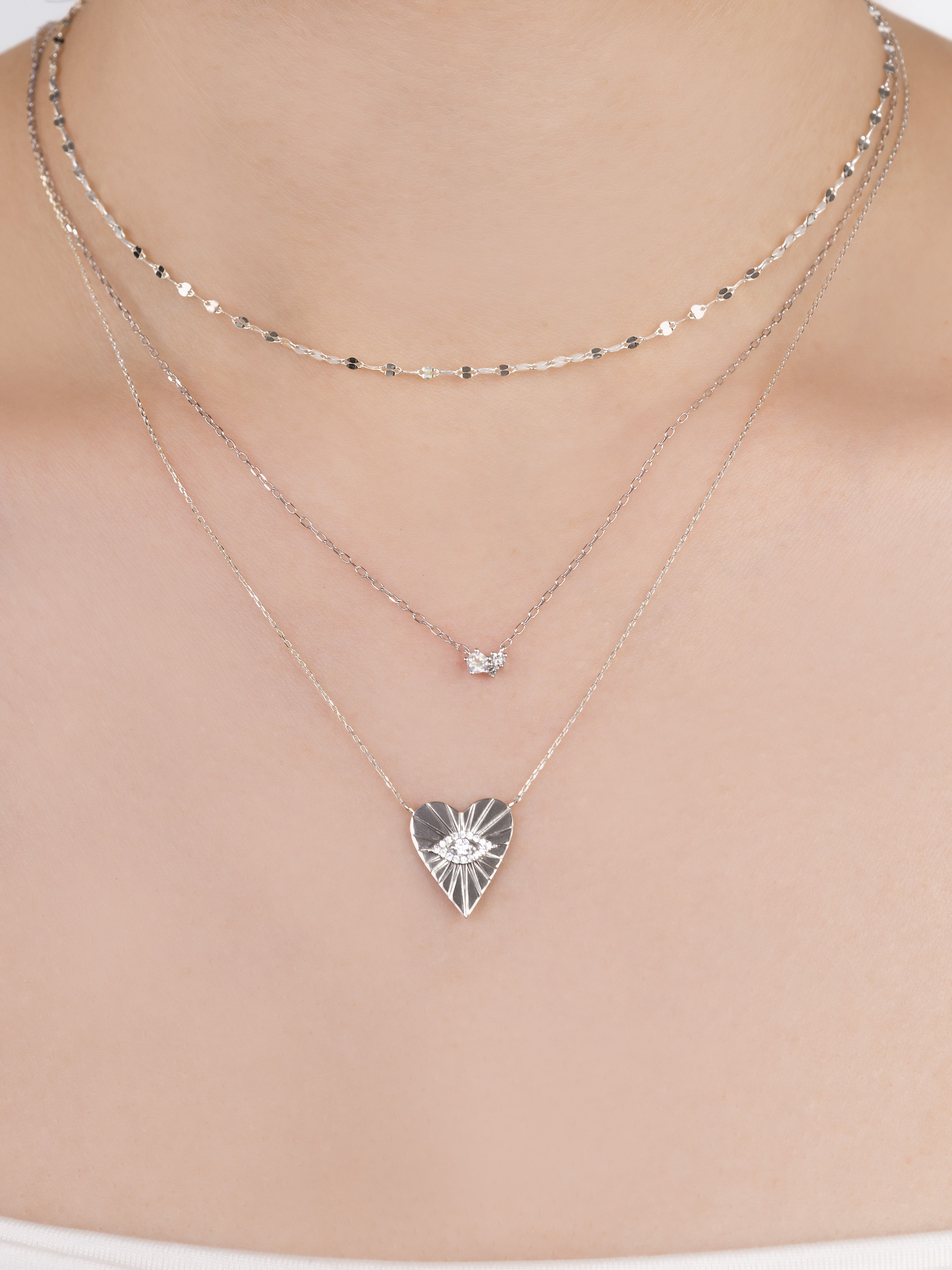 Petal 14K White Gold Chain Necklace