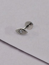 Talisman Eye Diamond 14K White Gold Flat Back Earring