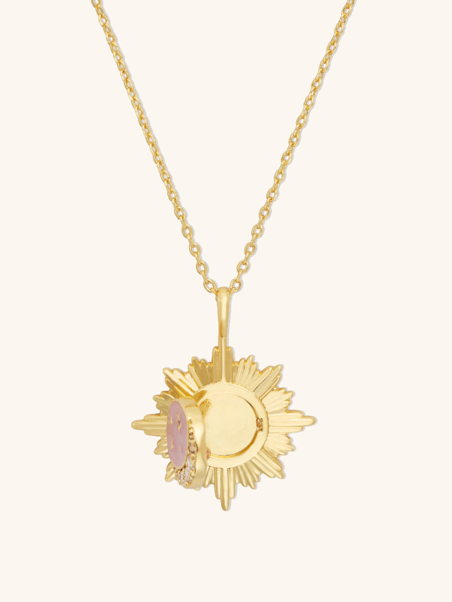 Moonlit Taupe & Gold Locket Necklace | Wanderlust + Co