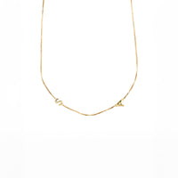 18K Gold Vermeil Double Initial Necklace With Classic Box Chain