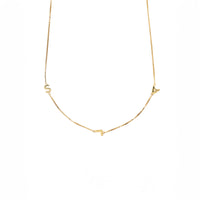 18K Gold Vermeil Triple Initial Necklace With Classic Box Chain