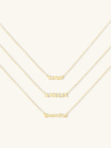 14K Gold Vermeil Nameplate Necklace With Classic Box Chain | Wanderlust + Co