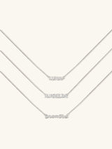 Sterling Silver Nameplate Necklace With Curb Chain | Wanderlust + Co