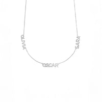 Sterling Silver Triple Name Necklace with Classic Box Chain