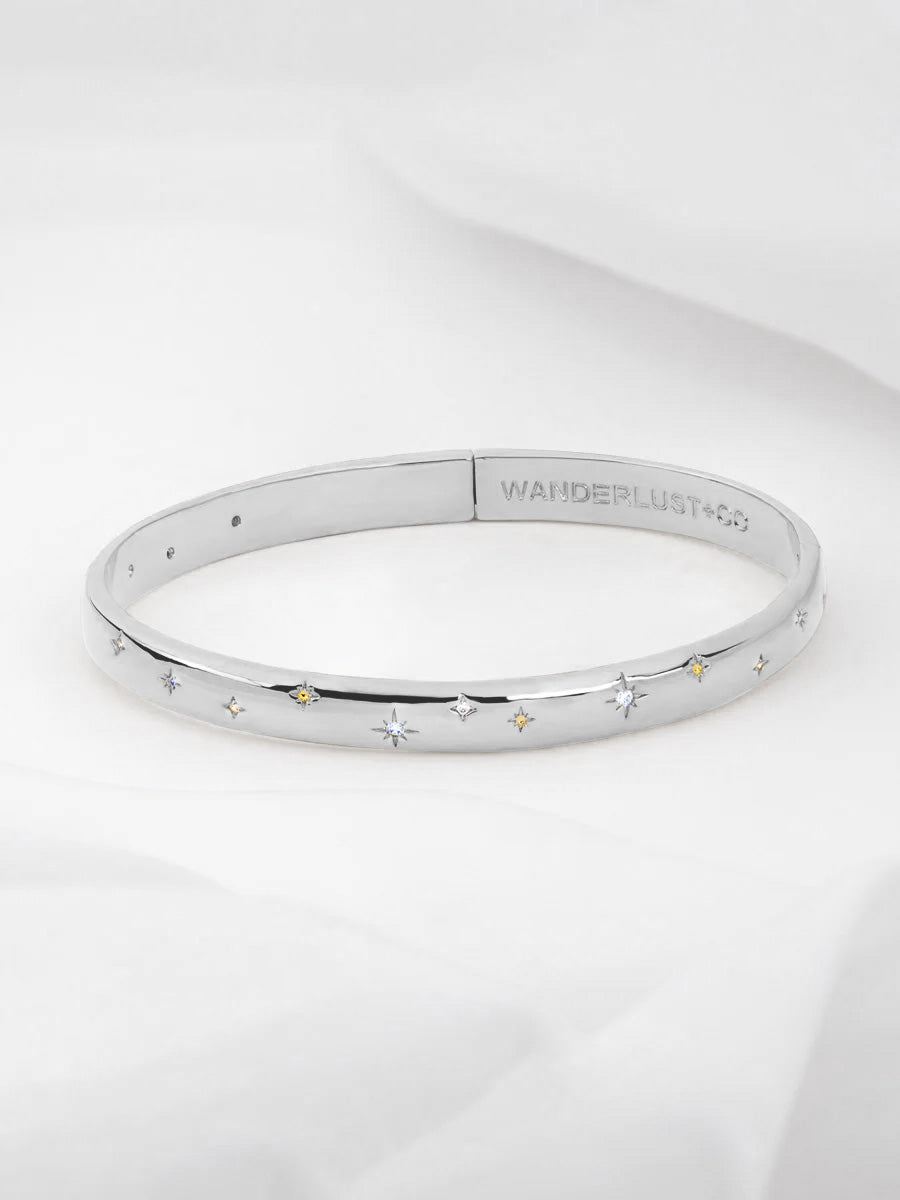 Midnight Hour Silver Bangle | Wanderlust + Co 