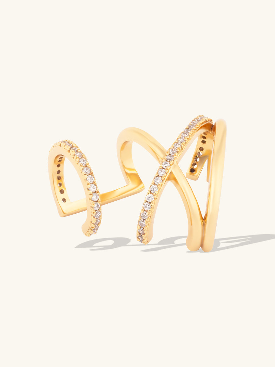 Multi Pave Gold Ear Cuff | Wanderlust + Co