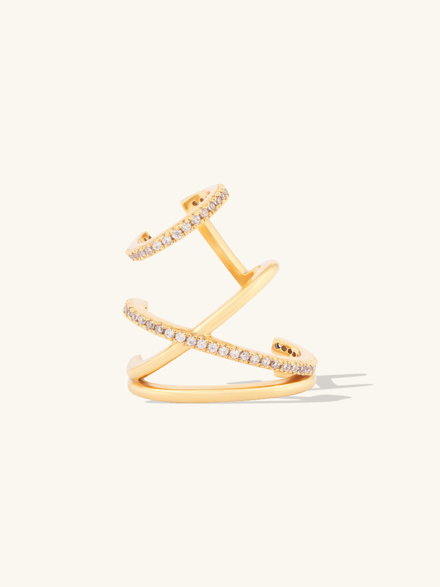 Multi Pave Gold Ear Cuff | Wanderlust + Co