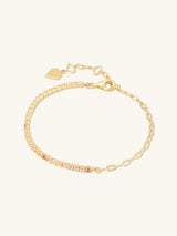 Pave 14K Gold Vermeil Blush Mini Tennis Chain Bracelet | Wanderlust + Co