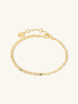 Pave 14K Gold Vermeil Emerald Mini Tennis Chain Bracelet | Wanderlust + Co