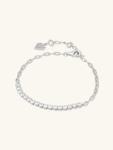 Pave 925 Sterling Silver Bezel Tennis Chain Bracelet | Wanderlust + Co