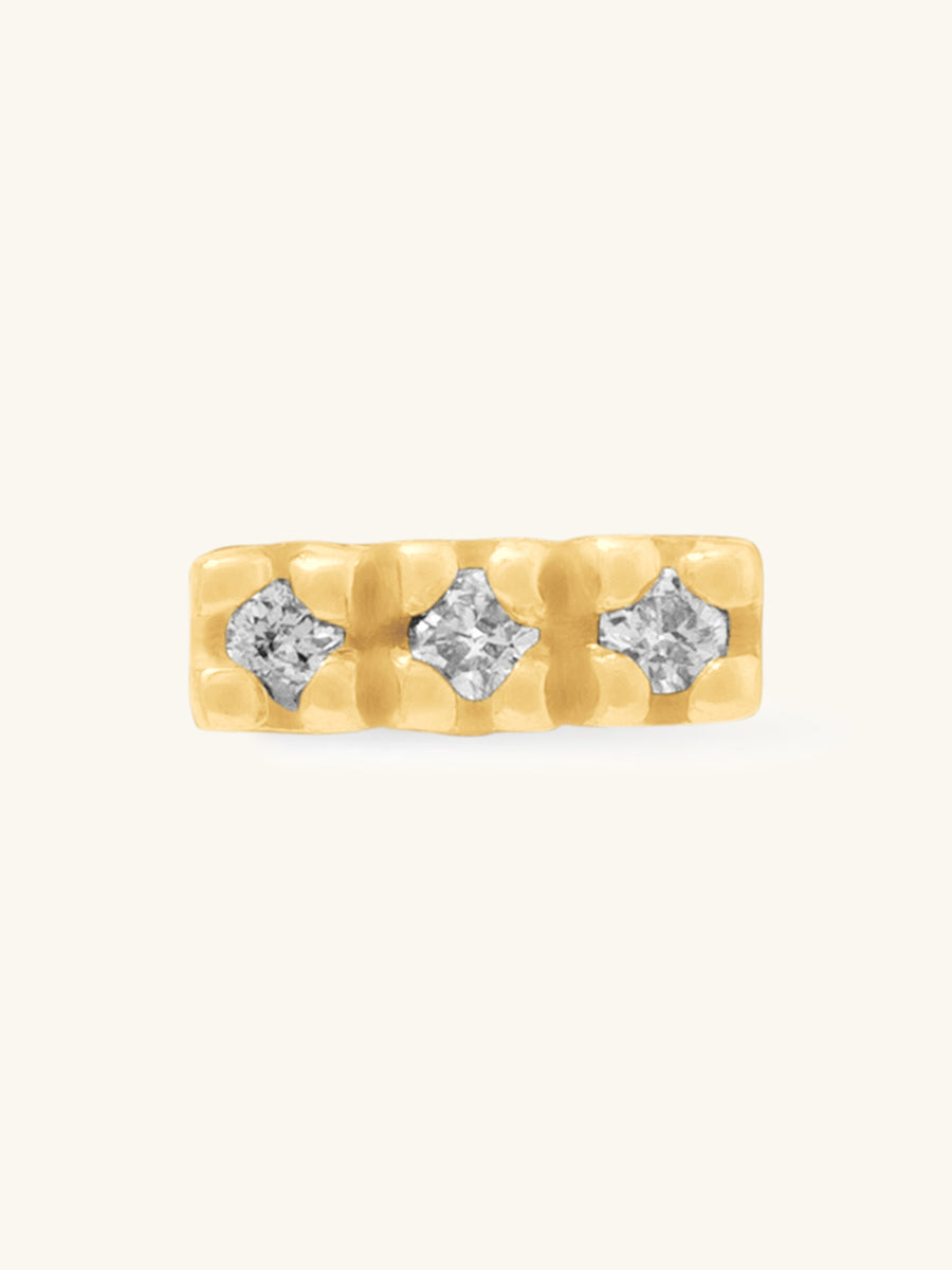 Petite Bar Diamond 14K Solid Gold Flat Back Earring | Wanderlust + Co