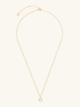 Petite Circle Diamond Pave 14K Solid Gold Necklace | Wanderlust + Co