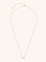 Petite Heart Diamond Pave 14K Solid Gold Necklace | Wanderlust + Co