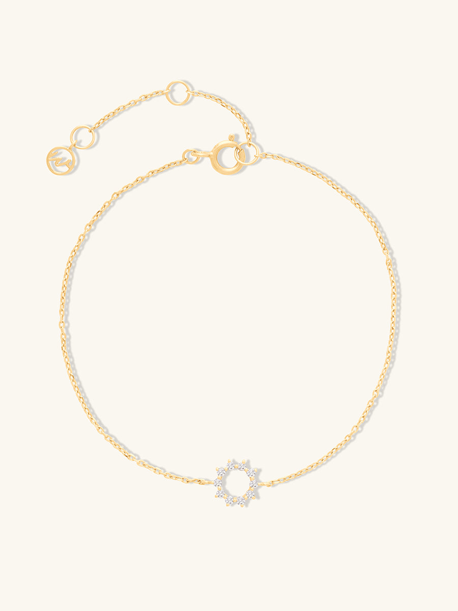 Petite Sunseeker Diamond Pave 14K Solid Gold Bracelet | Wanderlust + Co